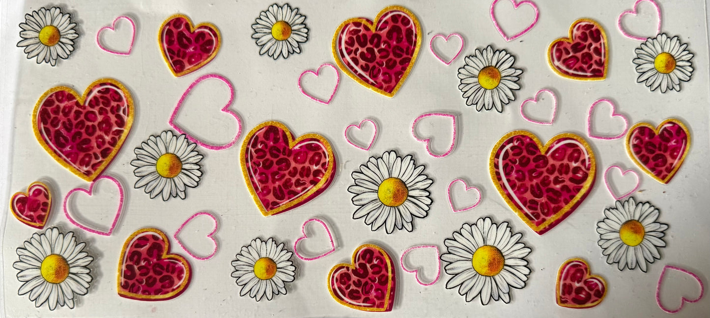 0001 PINK LEOPARD HEART W/DAISY