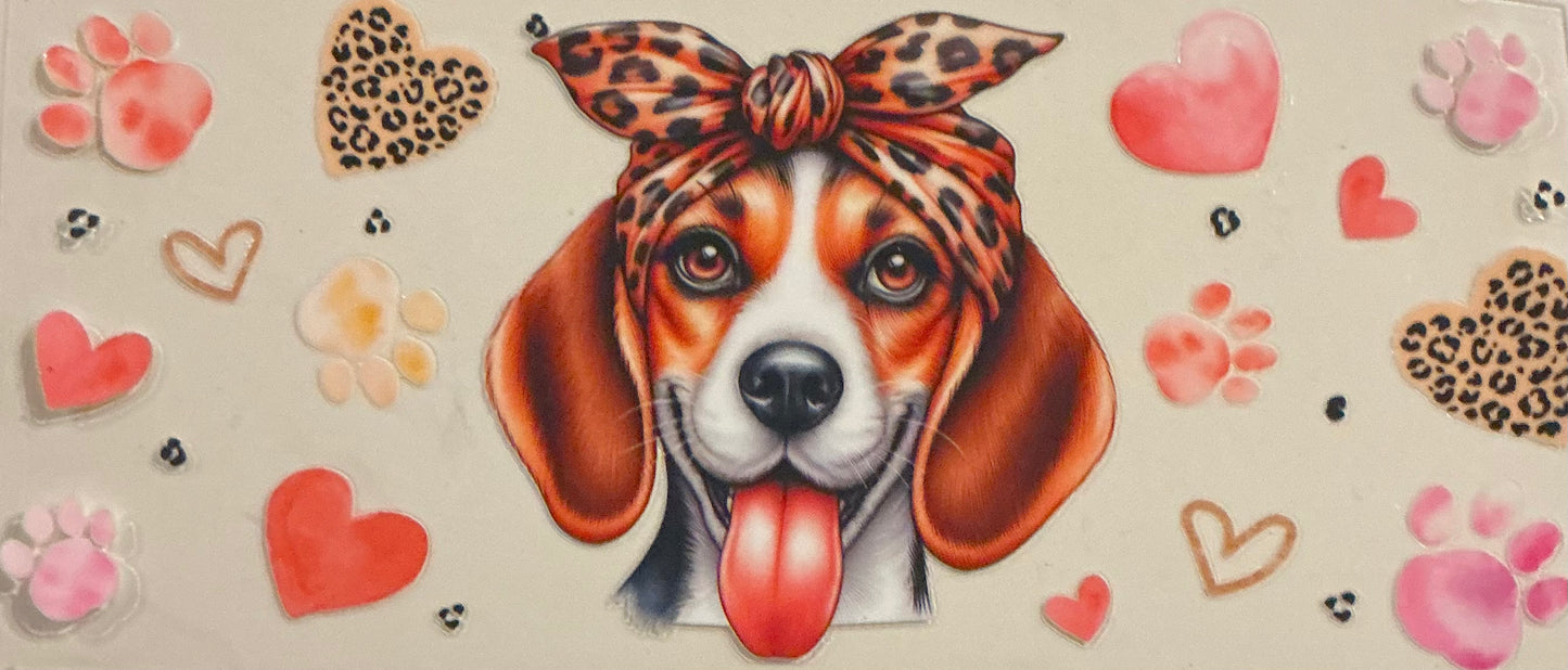 848 BEAGLE W/LEOPARD BOW