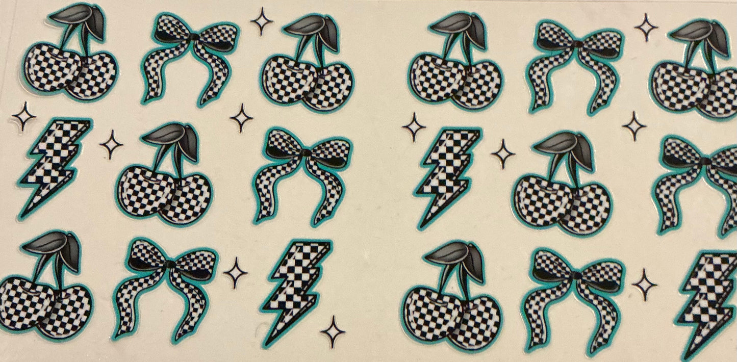 876 CHECKERED BOW & CHERRY COLLAGE