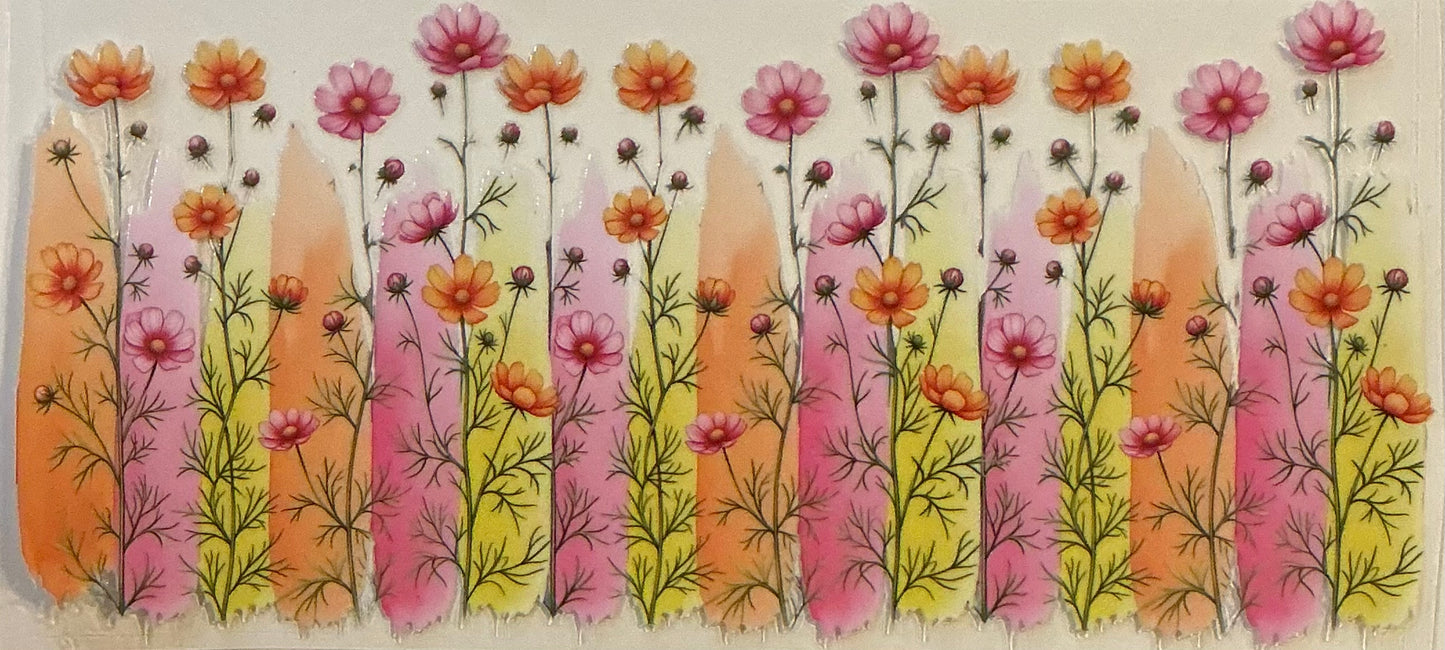 17 Pink/Orange/Yellow Flowers Wrap