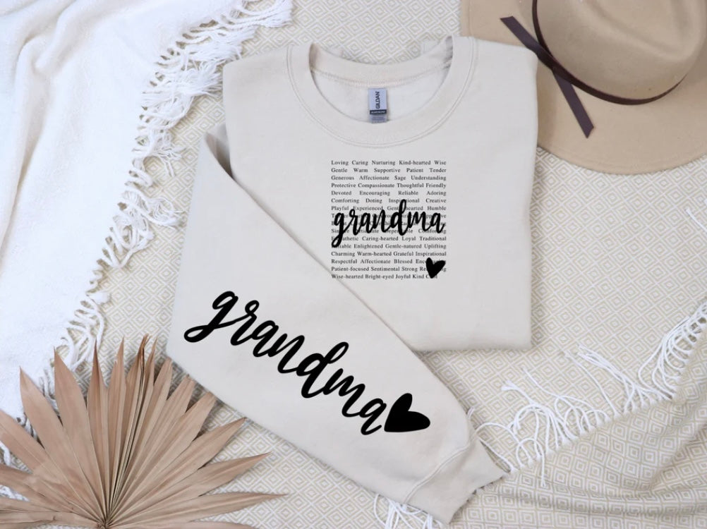 Grandma Sleeve Design Print Transfer