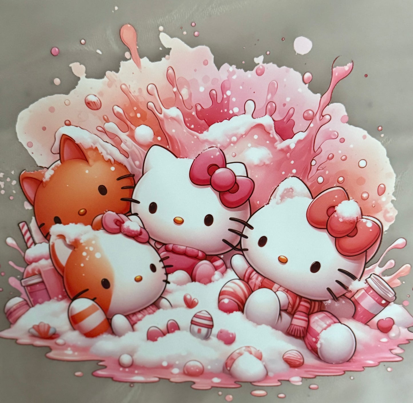 Cat & Friends Pink Toddler Clear Film Transfer