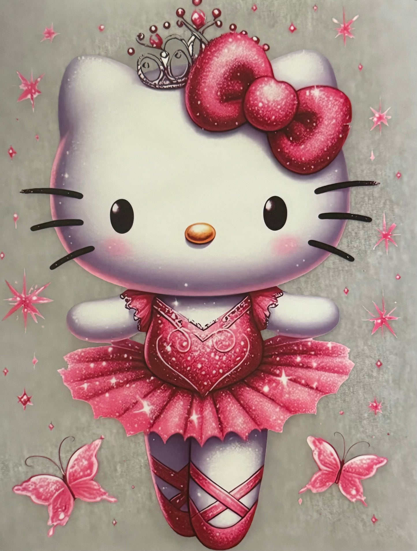 Kitty Pink Ballerina Clear Film Transfer