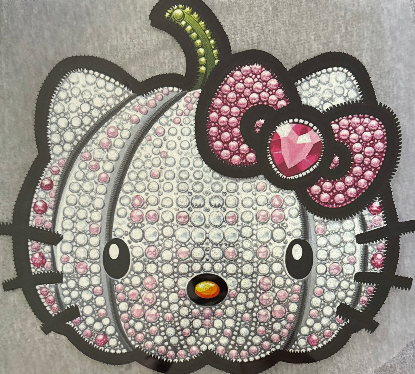 Kitty Glitter Pumpkin Screen Print Transfer