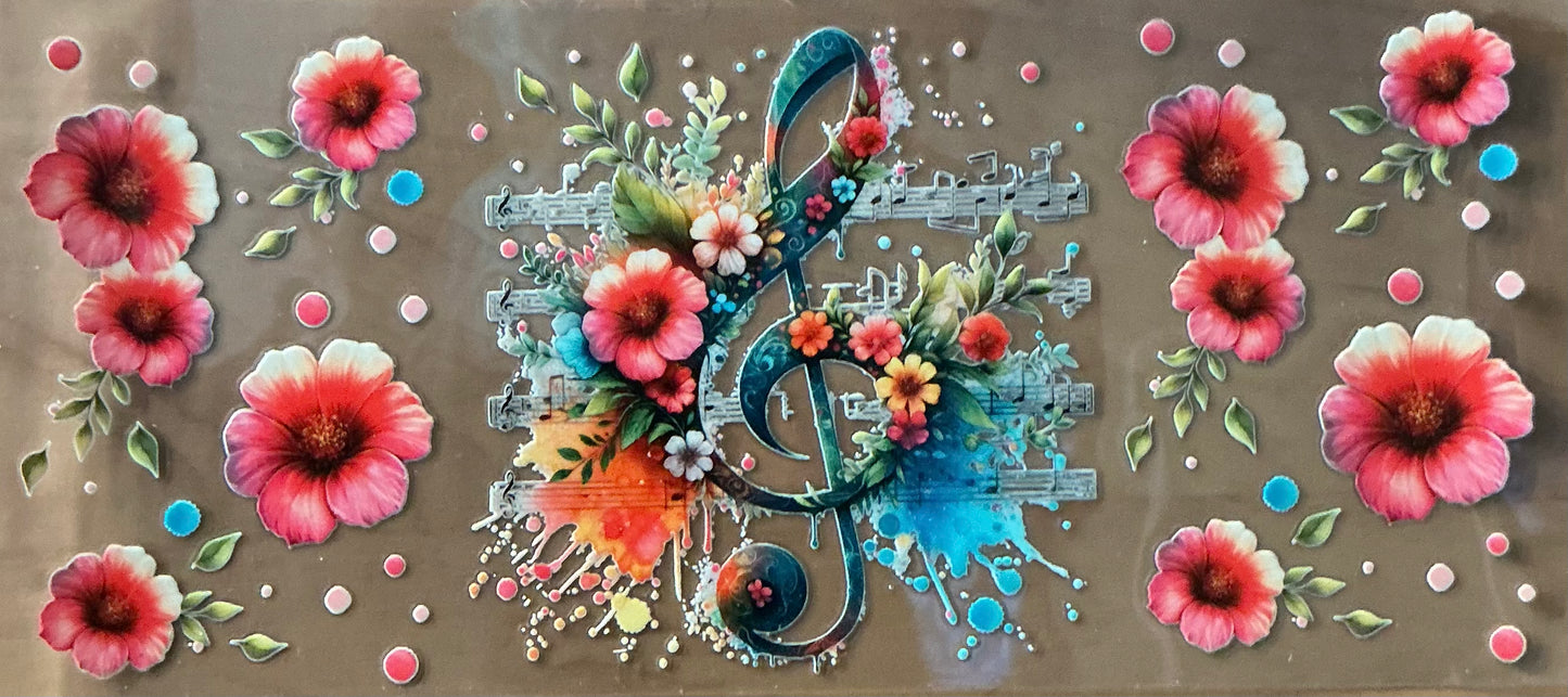 751 Music Note w/ Flowers Wrap