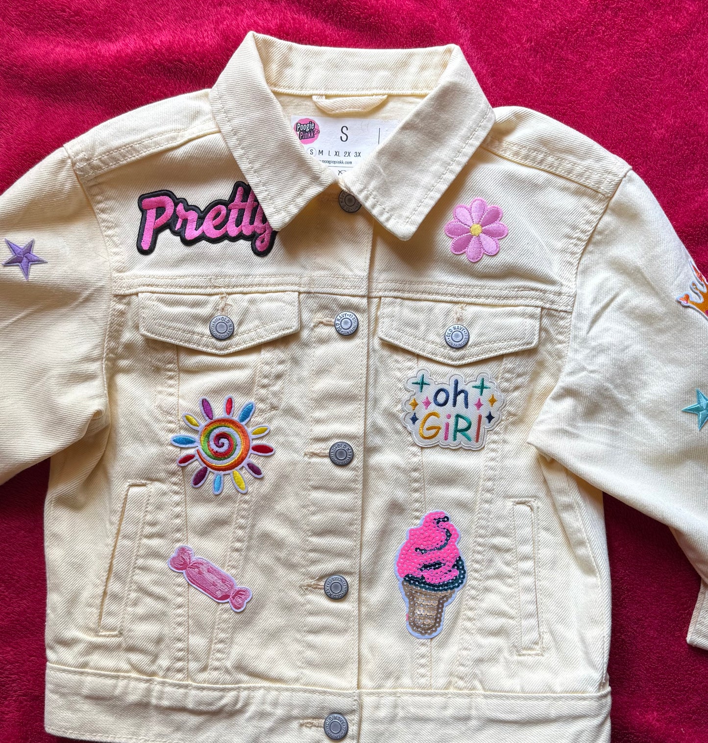 CUSTOMIZABLE KIDS PALE YELLOW DENIM JACKET