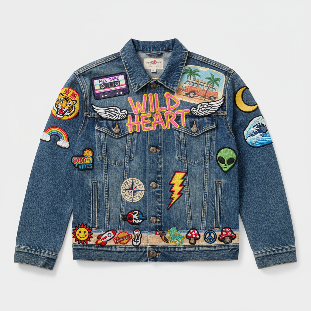 CUSTOMIAZABLE KIDS GREEN DENIM JACKET