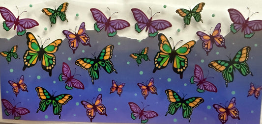 0007 PURPLE GREEN YELLOW BUTTERFLIES