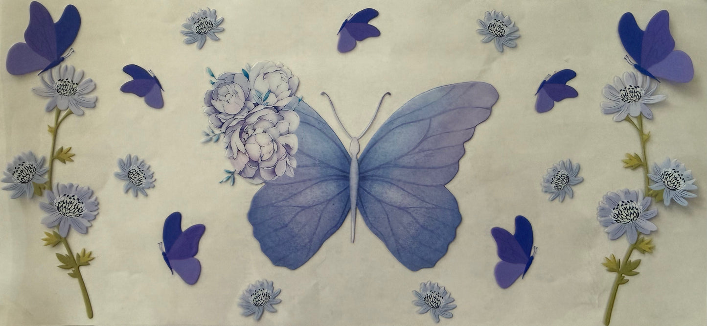 1006 PURPLE BUTTERFLIES & FLOWERS