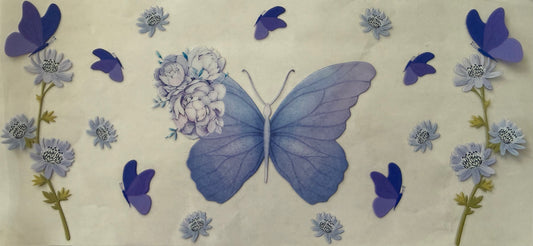 1006 PURPLE BUTTERFLIES & FLOWERS
