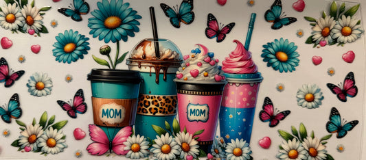 1029   MOM COFFEE CUPS W BUTTERFLIES & FLOWERS