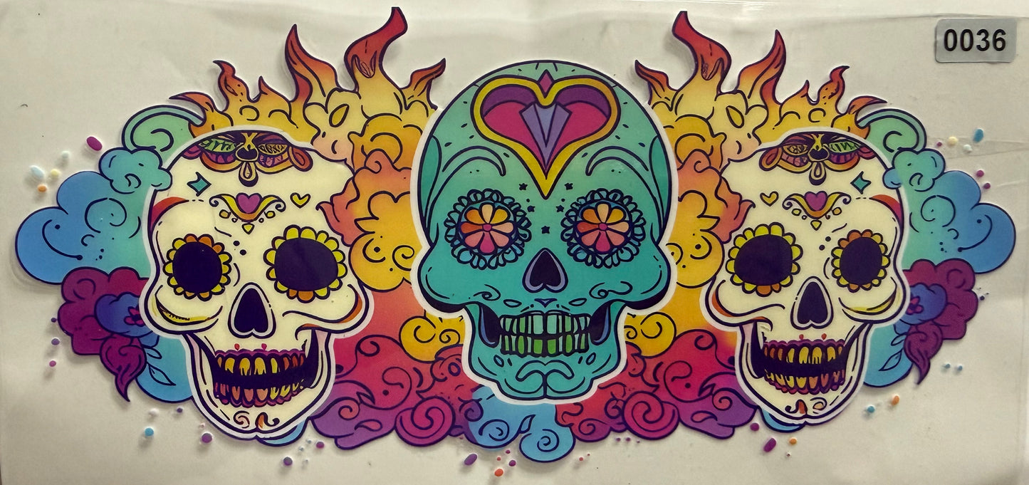 36 TRIO MULTICOLOR SKULL