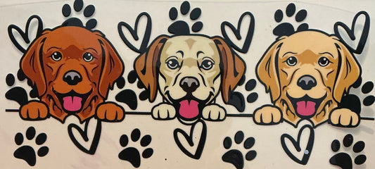 383    3 LABS W BLACK HEARTS