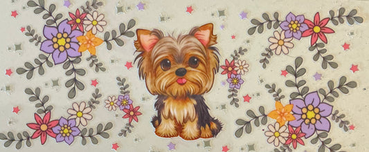 494 YORKIE W/FLOWERS