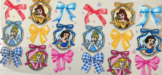 597 PRINCESSES COLLAGE IN FRAMES W/RIBBONS