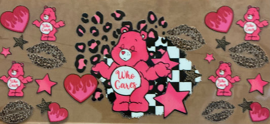 774   Pink Character Bear "Who Cares"
