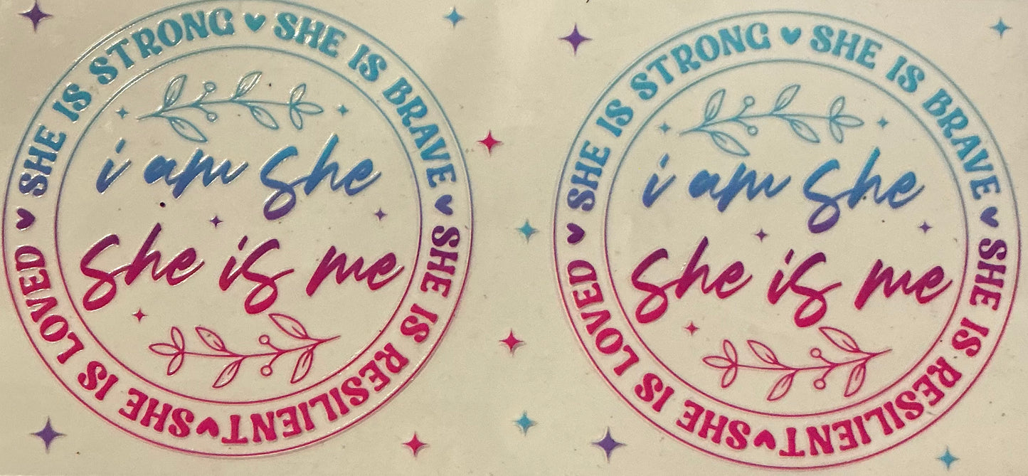 814    I AM SHE; SHE IS ME BLUE & PINK