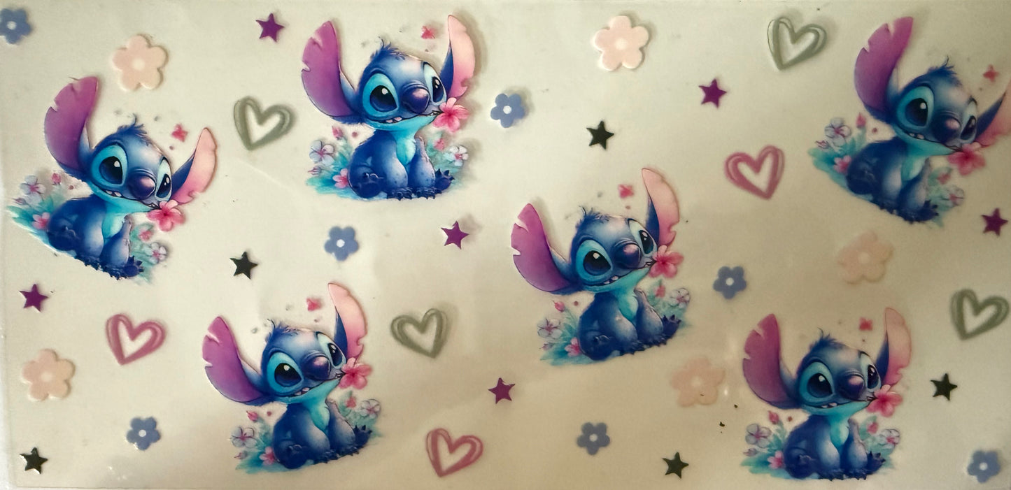 826 BLUE CHARACTER COLLAGE W/HEARTS & FLOWERS