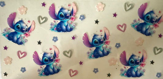 826 BLUE CHARACTER COLLAGE W/HEARTS & FLOWERS