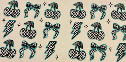 876  CHECKERED BOW & CHERRY COLLAGE