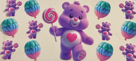 896   PURPLE CARTOON BEAR W/SUCKER
