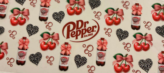 898   DIET DR PEPPER BOTTLE W/CHERRIES LEOPARD HEARTS