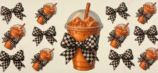 900   ICED COFFEE W/CHECKERED BOWS