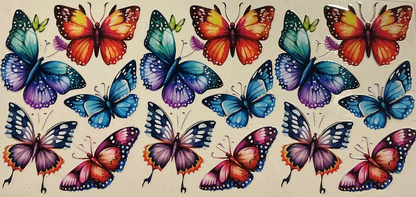940   MULTICOLOR BUTTERFLY COLLAGE BLUE PURPLE ORANGE