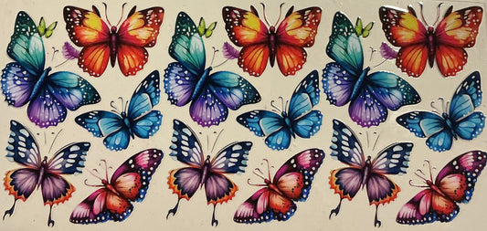 940   MULTICOLOR BUTTERFLY COLLAGE BLUE PURPLE ORANGE