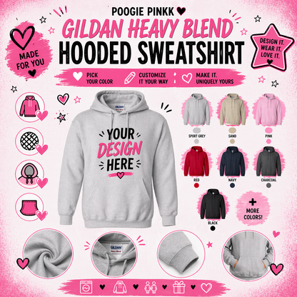 Gildan Heavy Blend Hooded Customizable Sweatshirt