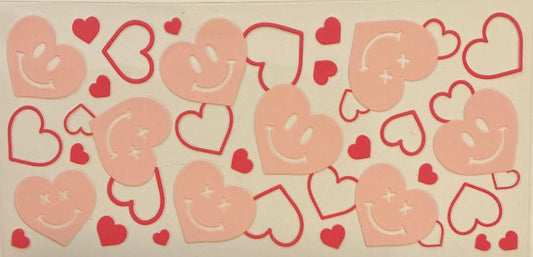 06 Pink Smiley Face Hearts Wrap