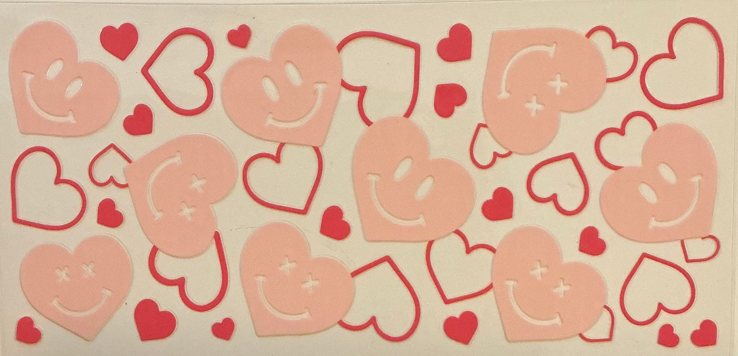 0006 PINK SMILEY FACE HEARTS