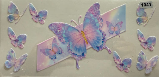 1041 LAVENDER & BLUE BUTTERFLY COLLAGE
