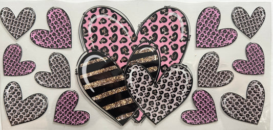 1042 PINK LEOPARD PRINT HEART COLLAGE