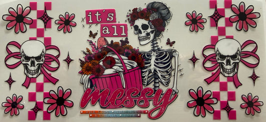 1094   SKELETON w/BUTTERFLIES RED, WHITE and RECHARGING