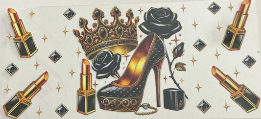124 Black & Gold High Heel and Crown Wrap