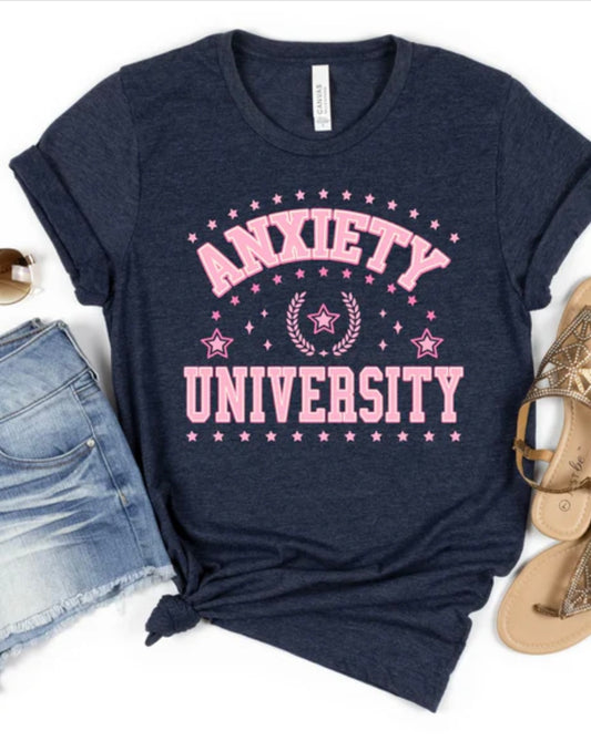 Anxiety University Glitter Screen Print Transfer*2