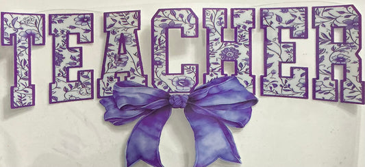 169 Teacher w/Purple Bow Wrap