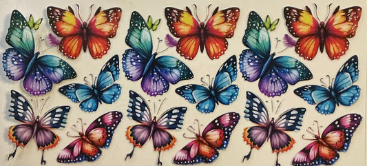 16 Multicolor Butterflies Wrap