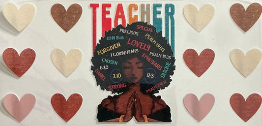 170 African American Teacher w/Bible Verses Wrap