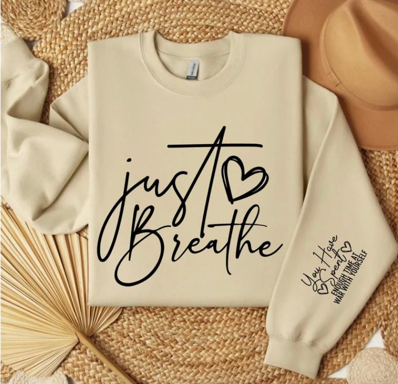 Just Breathe Sleeve Screen Print Design