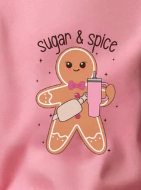 Kids Sugar & Spice Gingerbread Glitter Screen Print Transfer