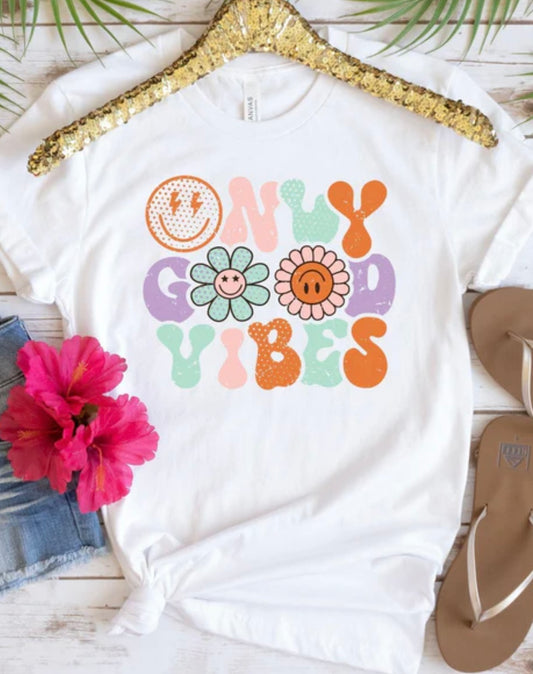 Only Good Vibes Glitter Screen Print Transfer