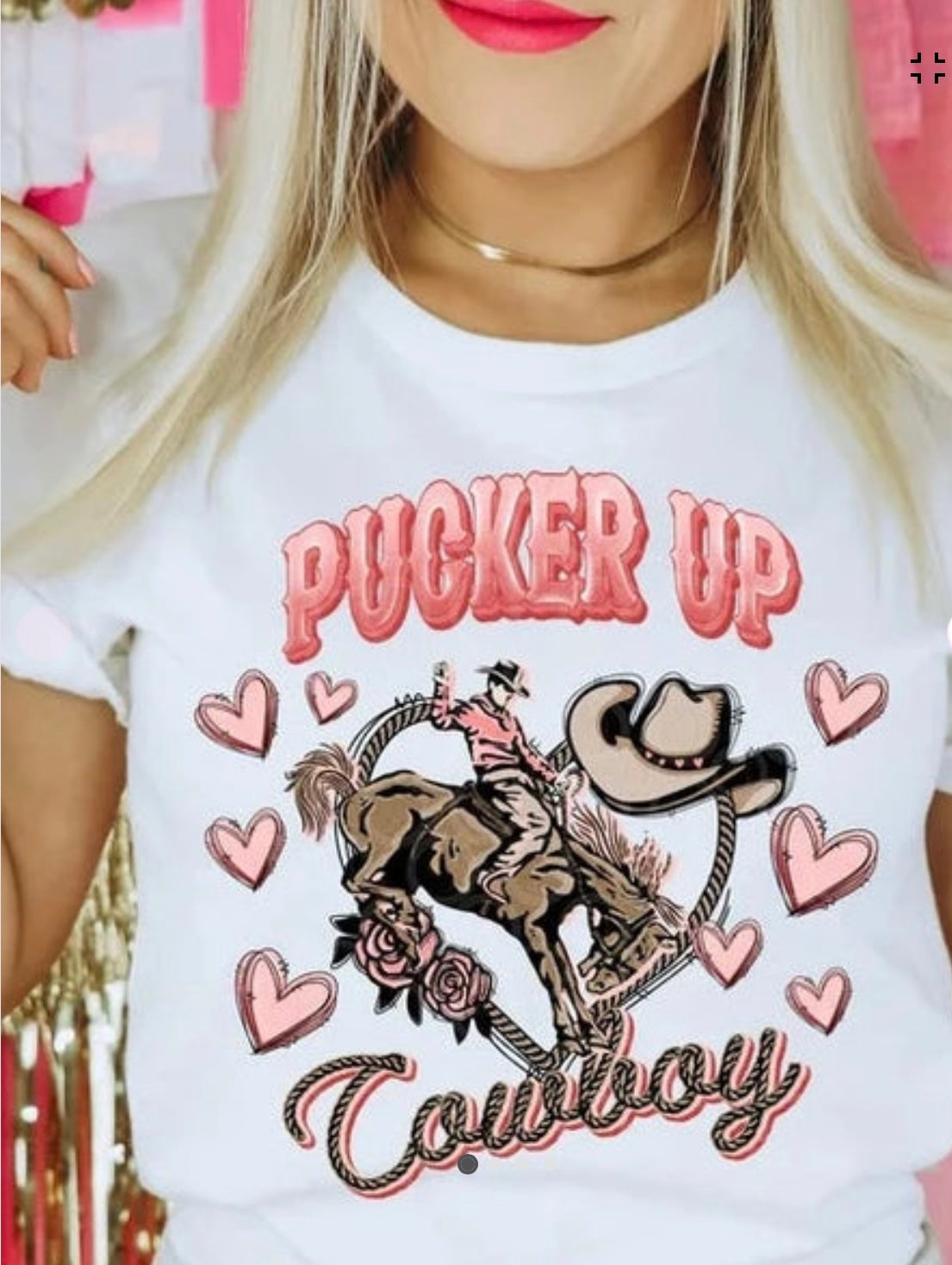 Pucker Up Cowboy Glitter Screen Print Transfer