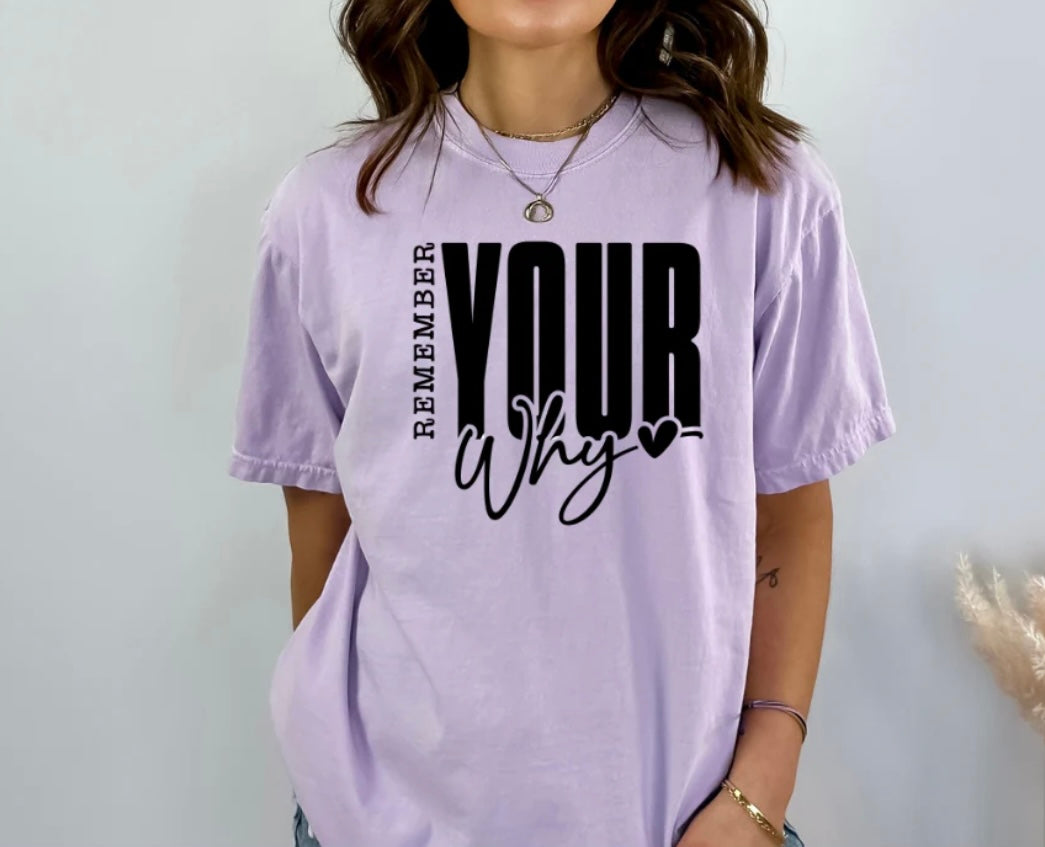 Remember Your Why Single Color Screen Print Transfer