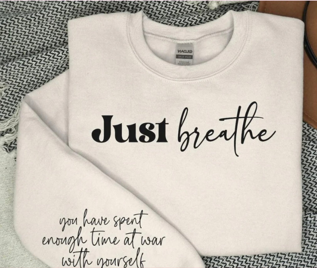 Just Breathe Sleeve Screen Print Design