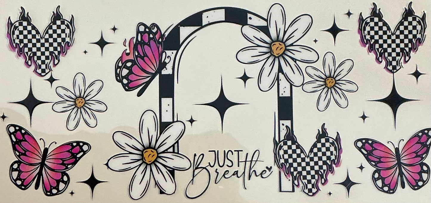 205 Just Breathe w/Flowers & Butterflies Wrap