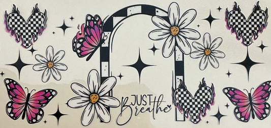 205 Just Breathe w/Flowers & Butterflies Wrap