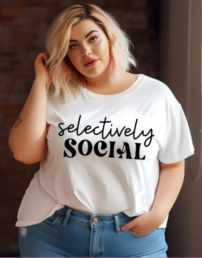 Selectively Social Single Color Screen Print Transfer