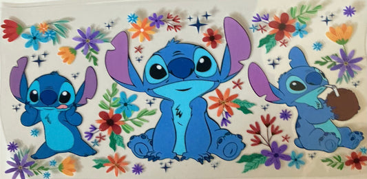 247 Blue Character w/Multicolor Flowers Wrap